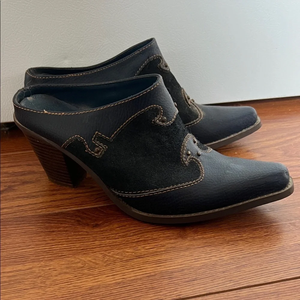 Vintage Navy Western-Style Women's Mules - Picture 6 of 9